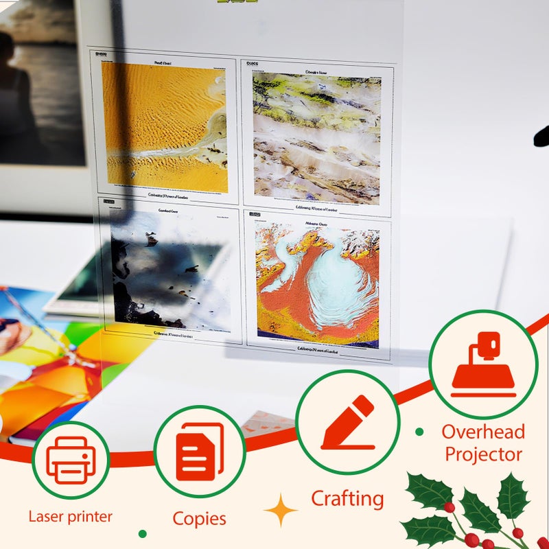 Uinkit Laser Transparency Film 8.5x11 Transparent Paper for Overhead Projector and Laser Jet Printer Copier, 100 Sheets - Image 4